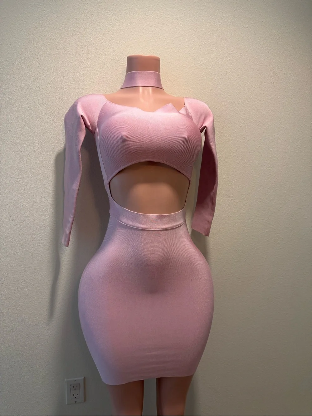 Hot Miami Styles Blush Pink Mini Dress